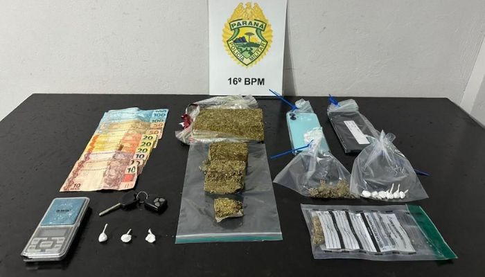 Pinhão - ROTAM apreende drogas e prende suspeito por tráfico em Faxinal do Céu